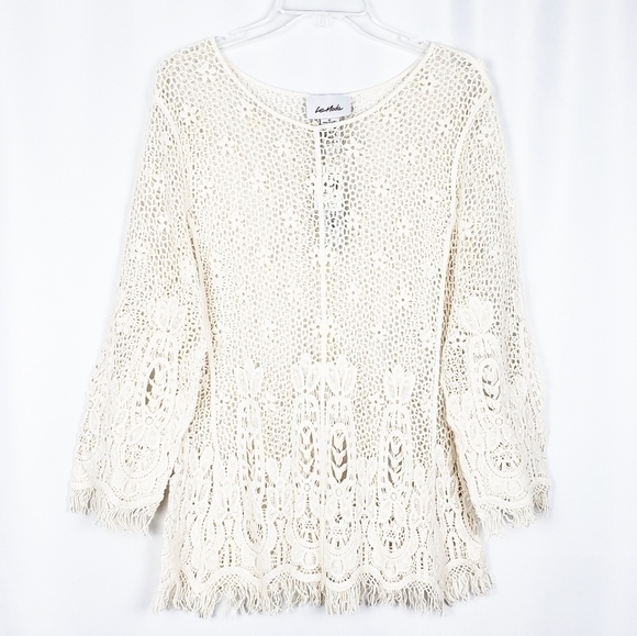 LE MODA crochet woven top - Picture 1 of 5